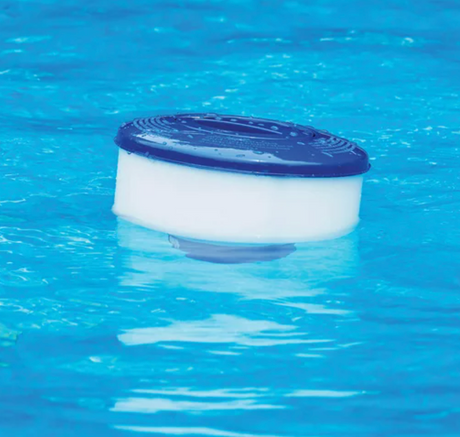 Mainstays 7" Swimming Pool Blue and White Collapsible Floating Chlorine Tablet Dispenser