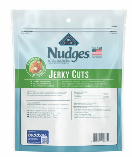 Blue Buffalo Nudges Jerky Cuts Natural Dog Treats, Chicken, 5oz Bag