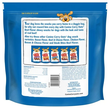 Canine Carry Outs Beef Flavor Dog Treats, 47oz Bag